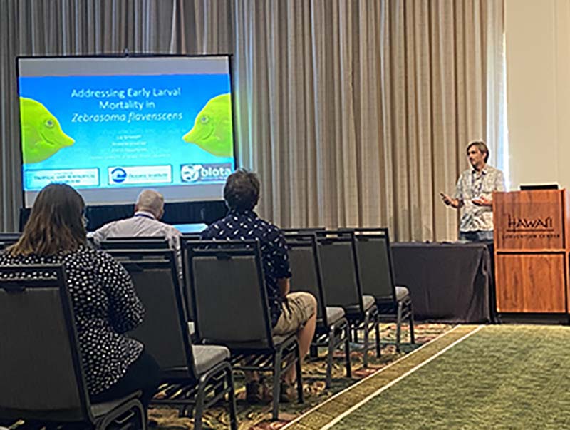 Dr Chad Callan presenting at Aquaculture America conference