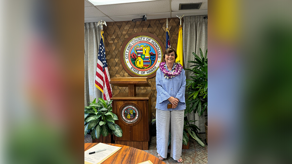 Cynthia Lynch, Ph.D., Commissioner, Honolulu City and County Ethics Commission, pictured at the swearing-in ceremony 