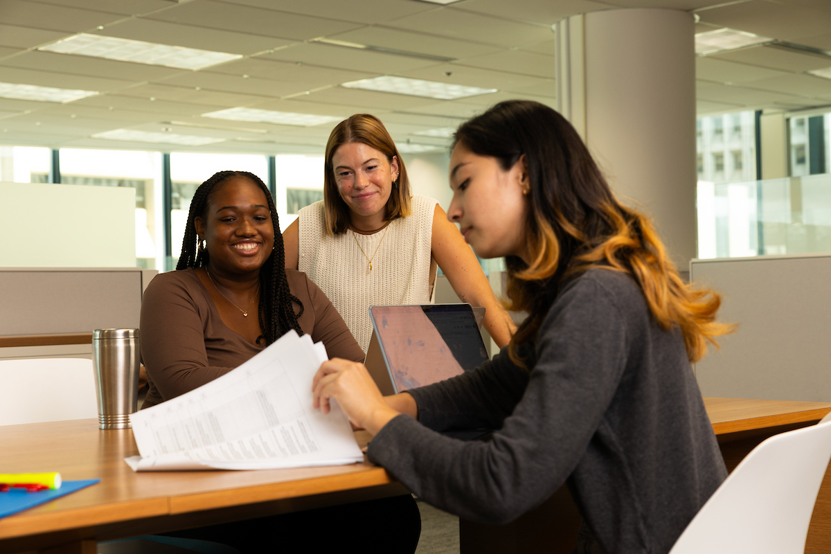 students studying