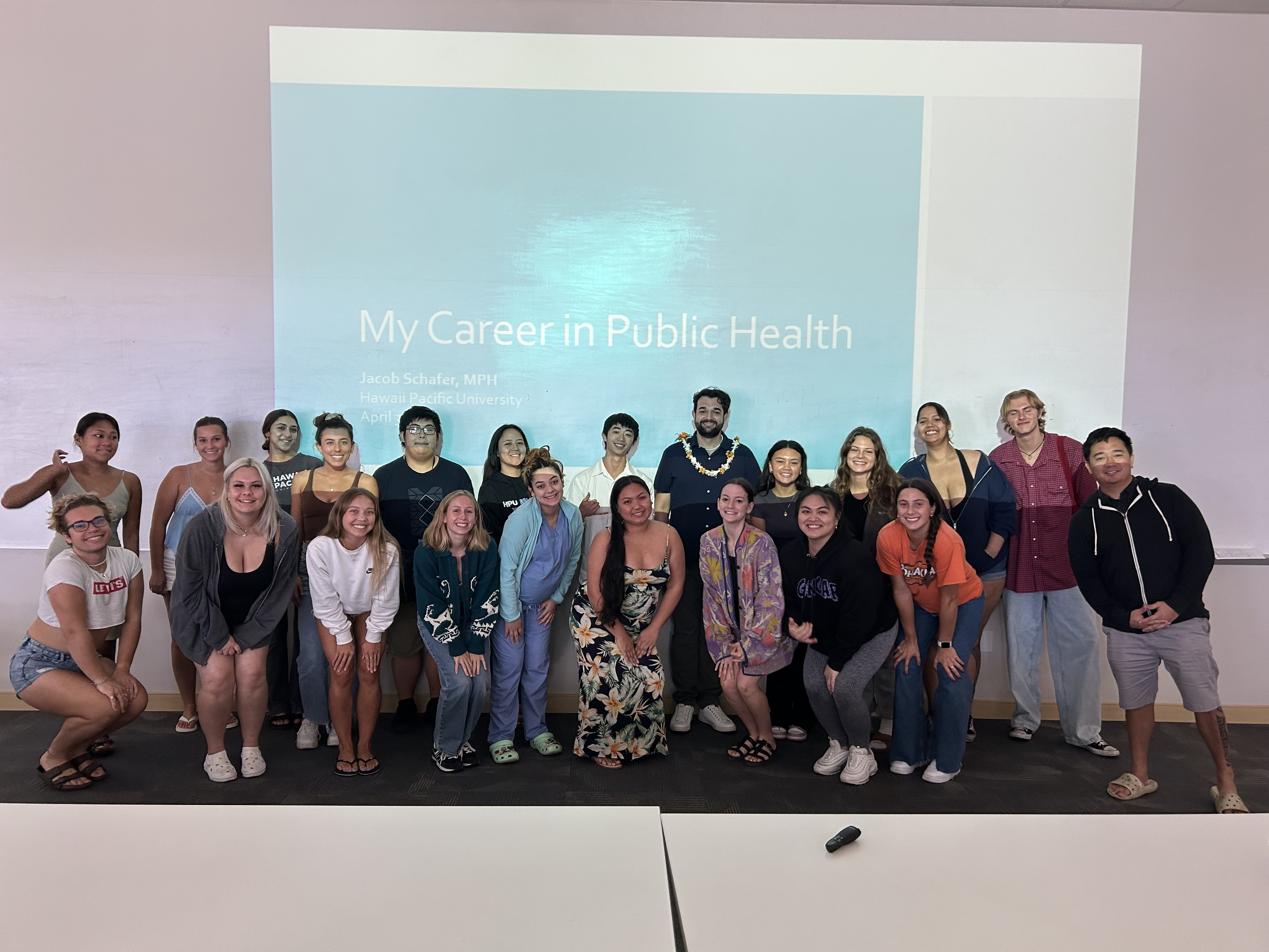 MPH students with a guest speaker