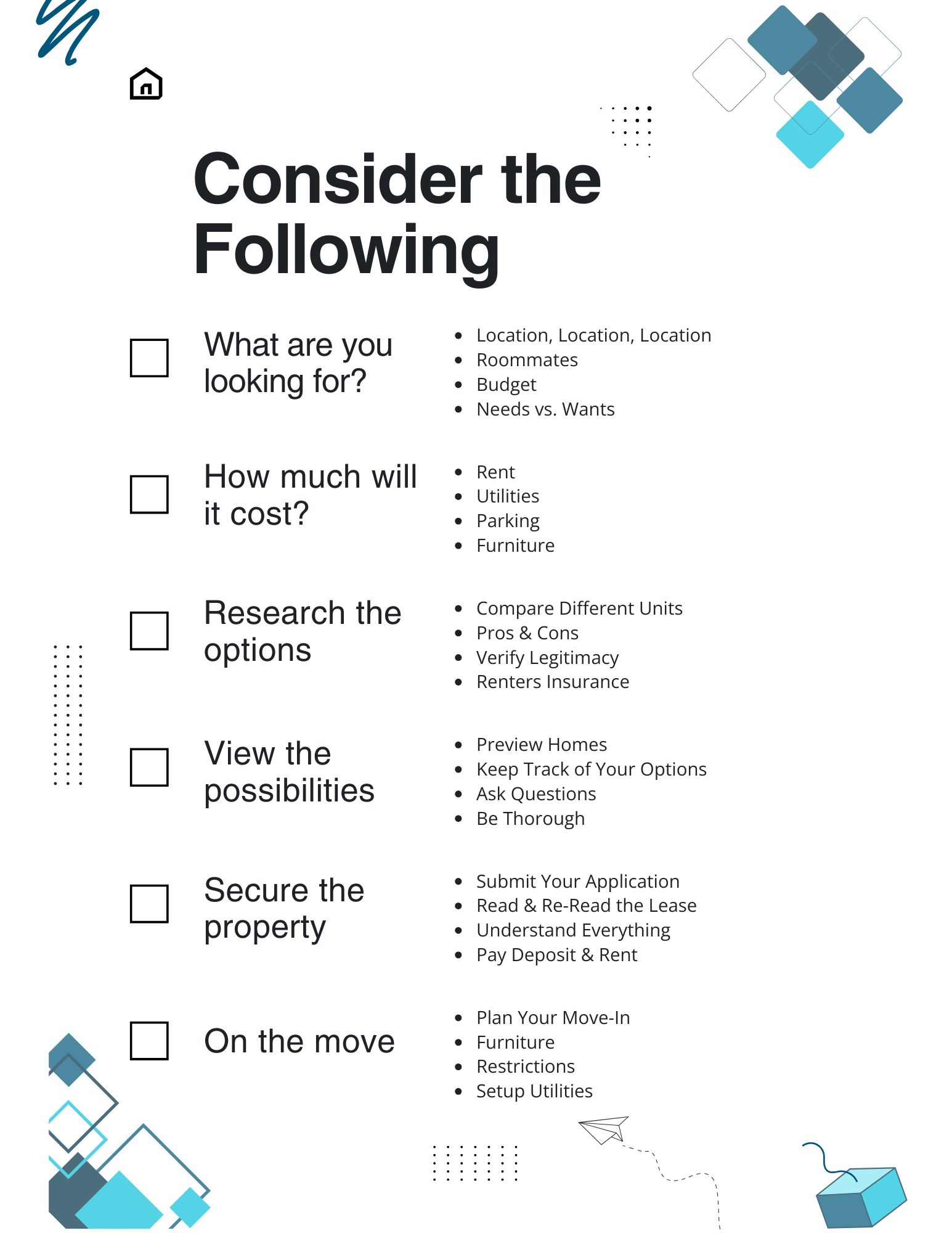 Housing Check List